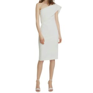 EUC Likely One-Shoulder “Diggs” Popover Sheath Dress in Off-White (CdlG)
